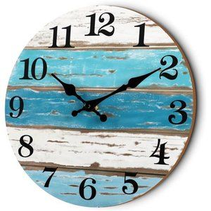 Wall Clock Beach Outdoor Clock Patio Wall Clocks Battery Operated Coastal Ocean